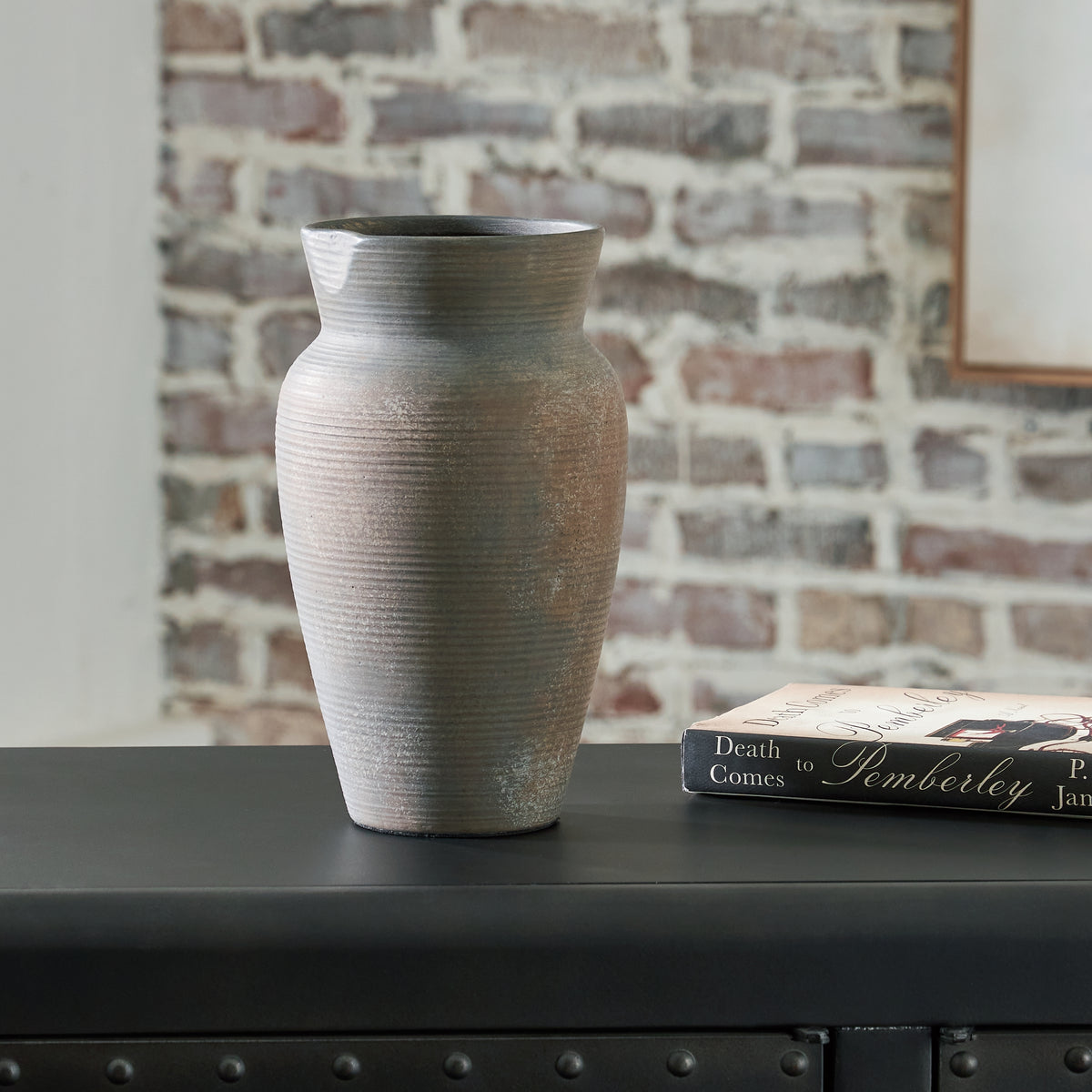 Best Deals Furniture - Ashley Furniture - Brickmen Vase - Vase / Antique Gray - A2000657