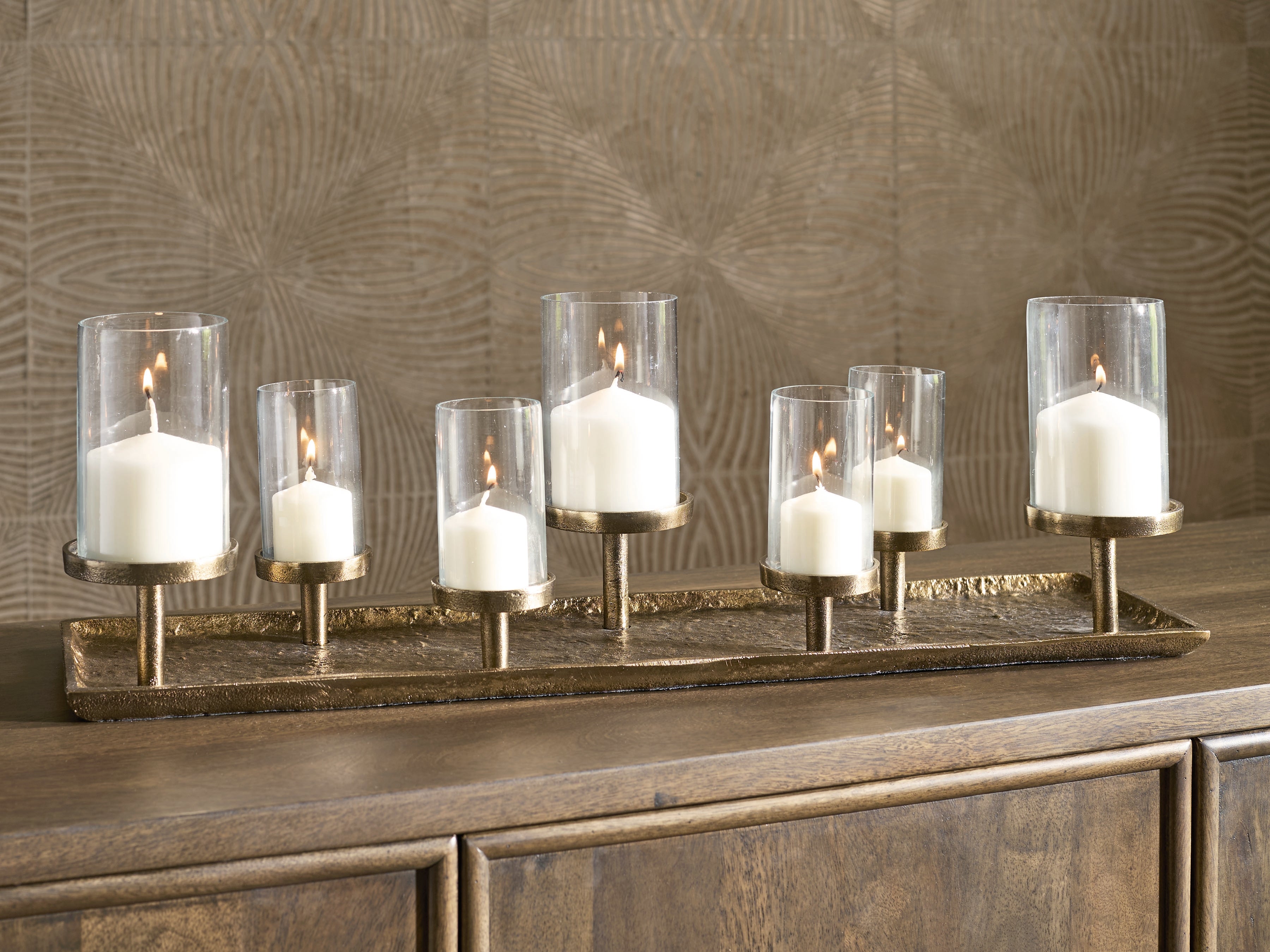 Best Deals Furniture - Ashley Furniture - Wallmond Candle Holder - Candle Holder / Antique Brass Finish - A2000820