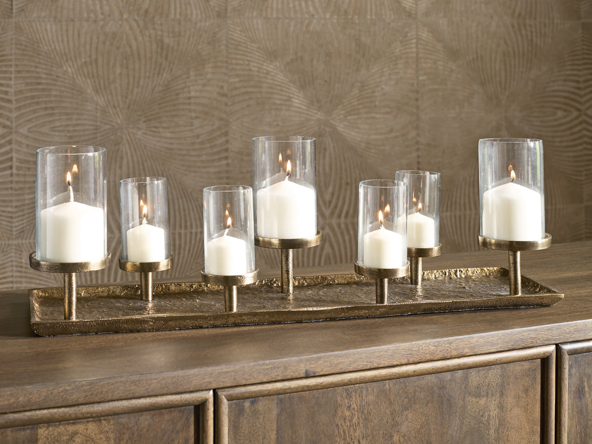 Best Deals Furniture - Ashley Furniture - Wallmond Candle Holder - Candle Holder / Antique Brass Finish - A2000820