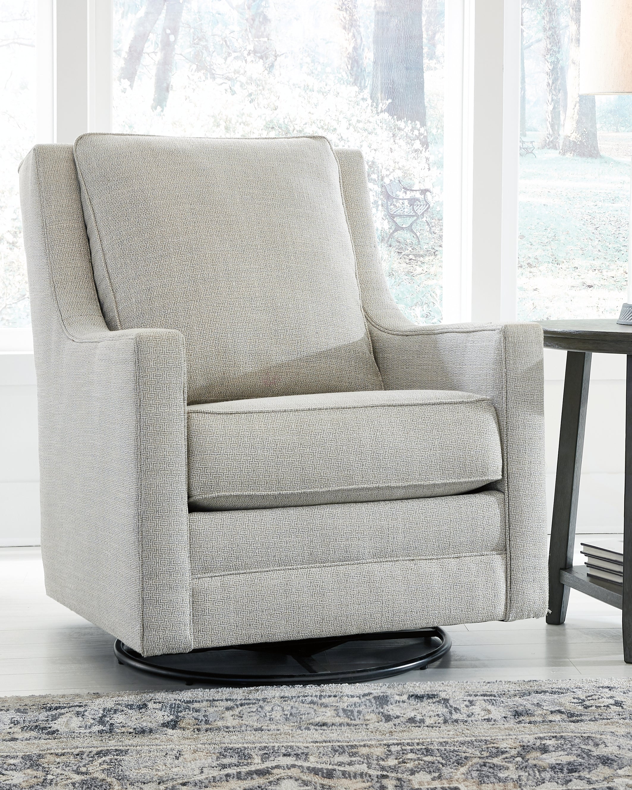 Best Deals Furniture - Ashley Furniture - Kambria Swivel Glider Accent Chair - Swivel Glider Accent Chair / Frost - A3000206