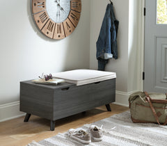 Best Deals Furniture - Ashley Furniture - Yarlow Storage Bench - Storage Bench / Linen/Gray / 39"W x 19"D x 17"H - A3000321