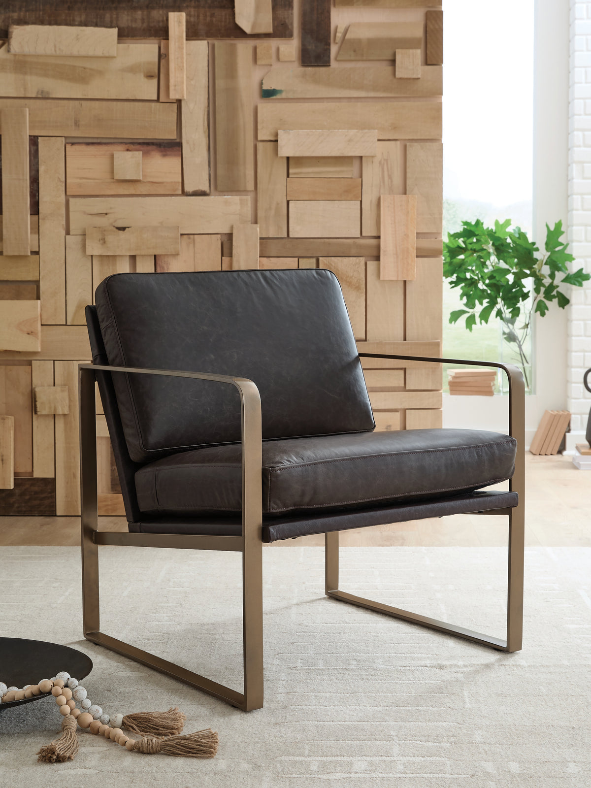Best Deals Furniture - Ashley Furniture - Bradett Accent Chair - Accent Chair / Dark Brown/Gold Finish - A3000763