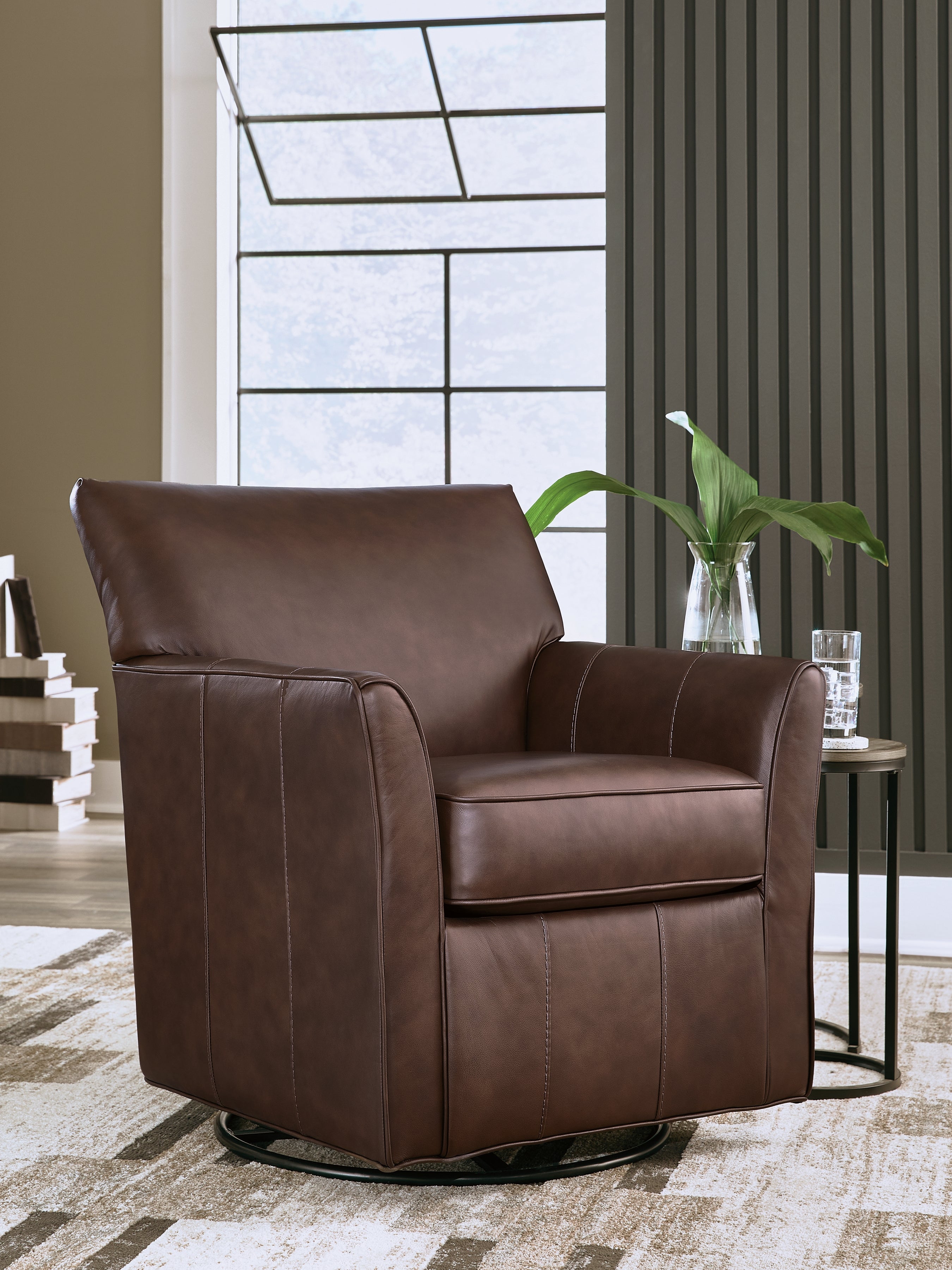 Best Deals Furniture - Ashley Furniture - Braydunn Swivel Glider Accent Chair - Swivel Glider Accent Chair / Espresso Brown - A3000820