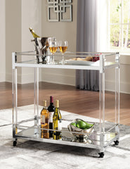 Best Deals Furniture - Ashley Furniture - Chaseton Bar Cart - Bar Cart / Clear/Silver Finish - A4000501