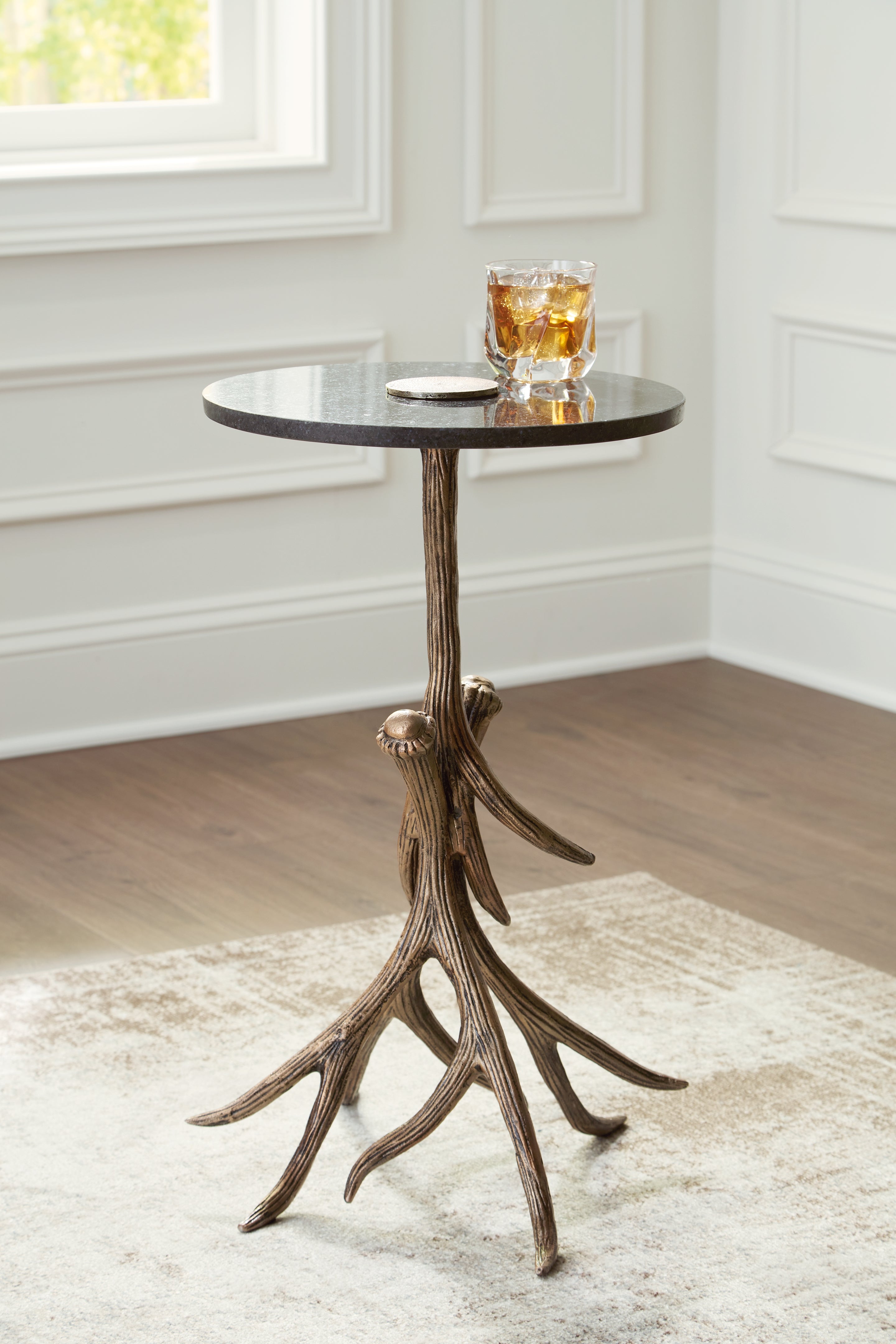 Best Deals Furniture - Ashley Furniture - Lemkins Accent Table - Accent Table / Black/Antique Gold Finish - A4000606
