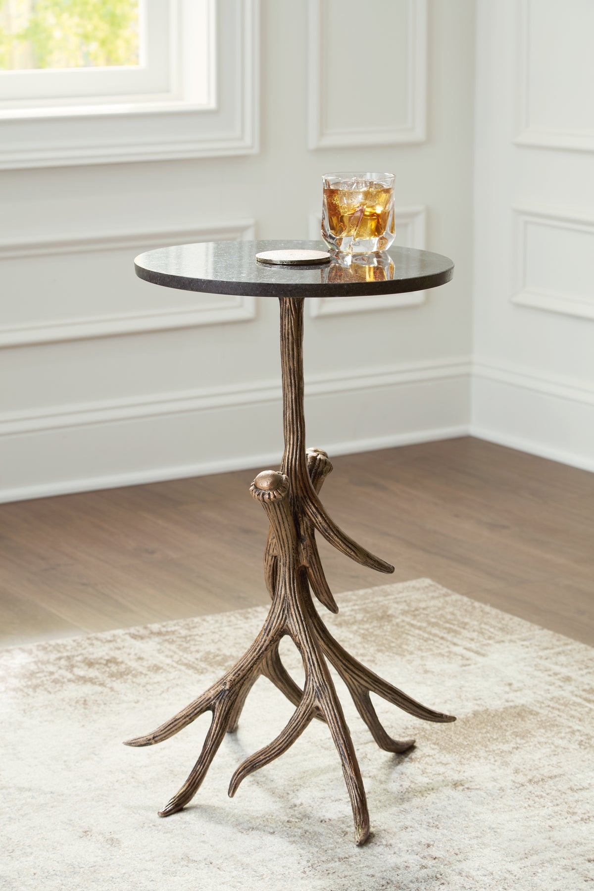 Best Deals Furniture - Ashley Furniture - Lemkins Accent Table - Accent Table / Black/Antique Gold Finish - A4000606