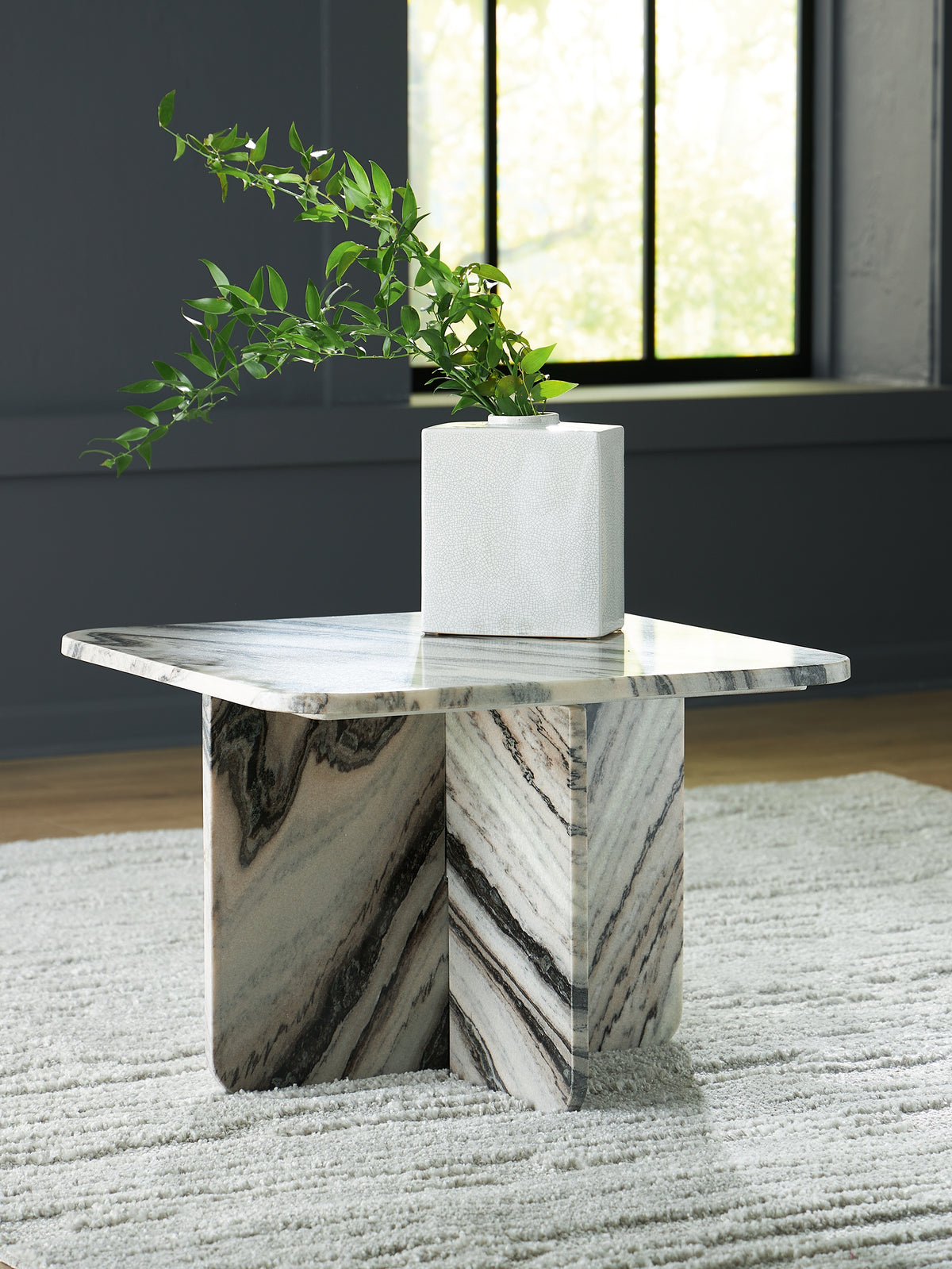 Best Deals Furniture - Ashley Furniture - Baretton Accent Coffee Table - Accent Cocktail Table / Black/White/Taupe - A4000670