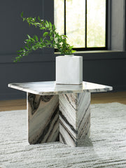 Best Deals Furniture - Ashley Furniture - Baretton Accent Coffee Table - Accent Cocktail Table / Black/White/Taupe - A4000670