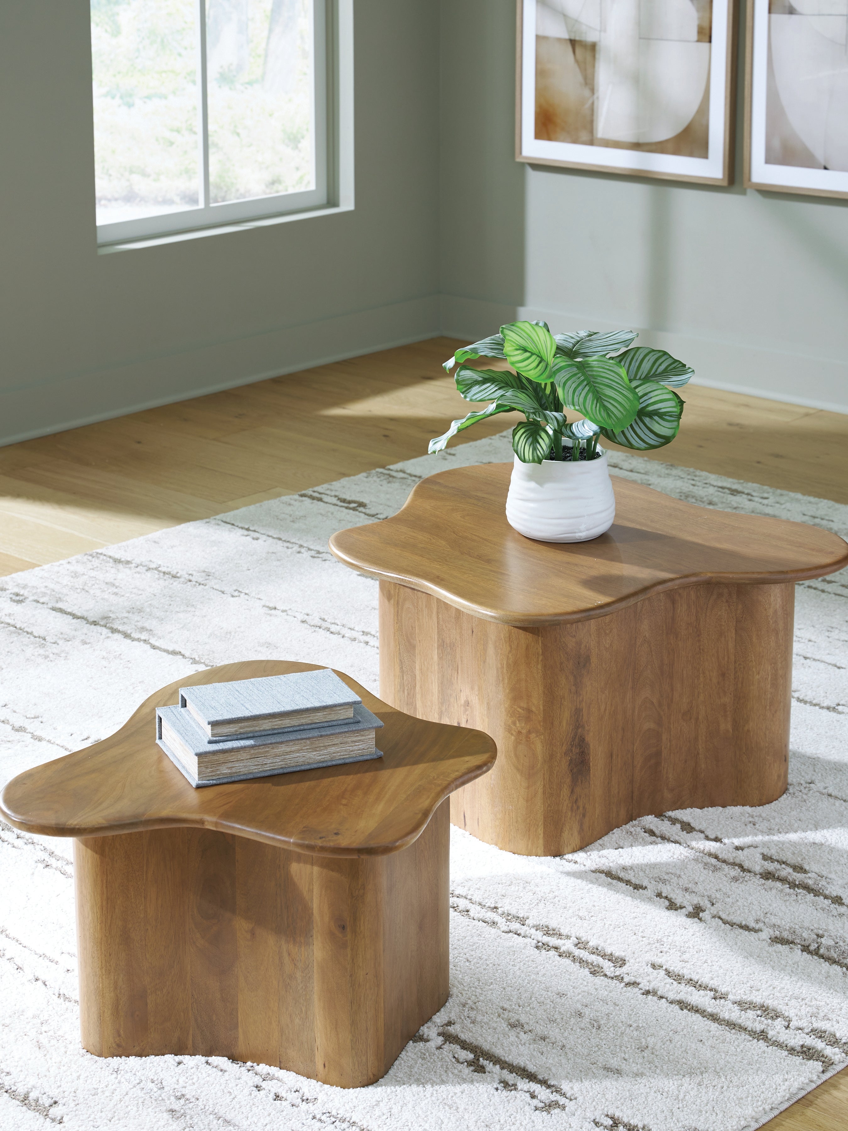 Best Deals Furniture - Ashley Furniture - Abeford Accent Coffee Table (Set of 2) - Accent Cocktail TBL Set (Set of 2) / Brown - A4000711