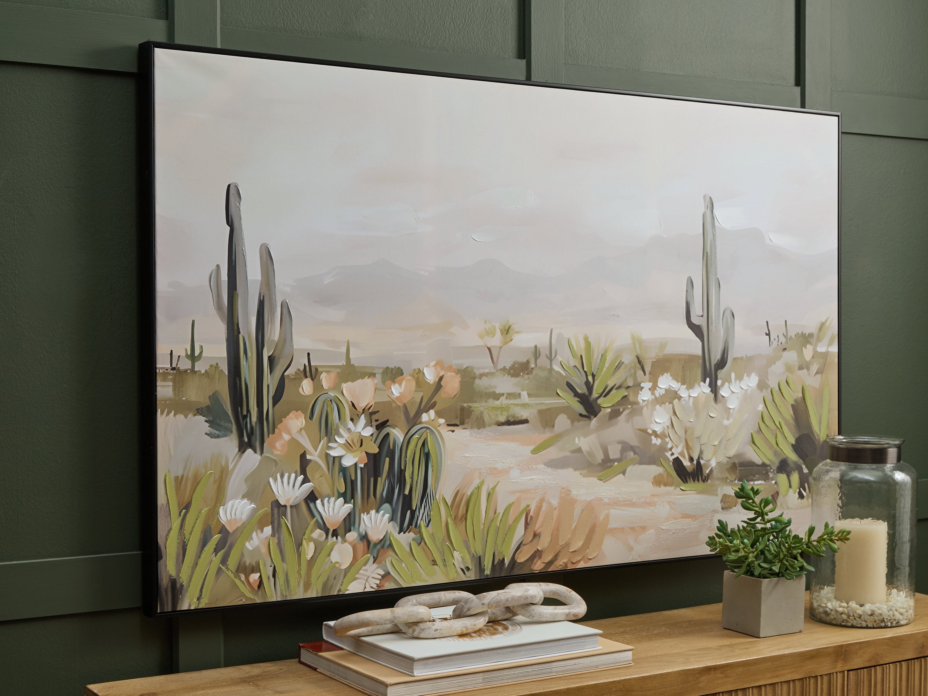Best Deals Furniture - Ashley Furniture - Sidworth Wall Art - Wall Art / Green/Beige/Gray - A8000480