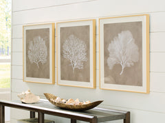 Best Deals Furniture - Ashley Furniture - Hendridge Wall Art (Set of 3) - Wall Art Set (3/CN) / Taupe/White - A8000486
