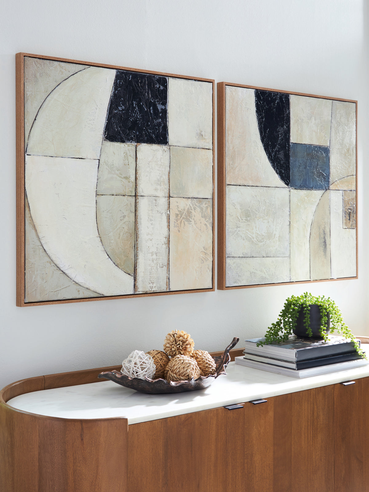 Best Deals Furniture - Ashley Furniture - Bexlen Wall Art (Set of 2) - Wall Art Set (Set of 2) / Tan/Taupe/Black - A8000498