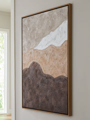 Best Deals Furniture - Ashley Furniture - Fanthorne Wall Art - Wall Art / Tan/Brown/White - A8000500
