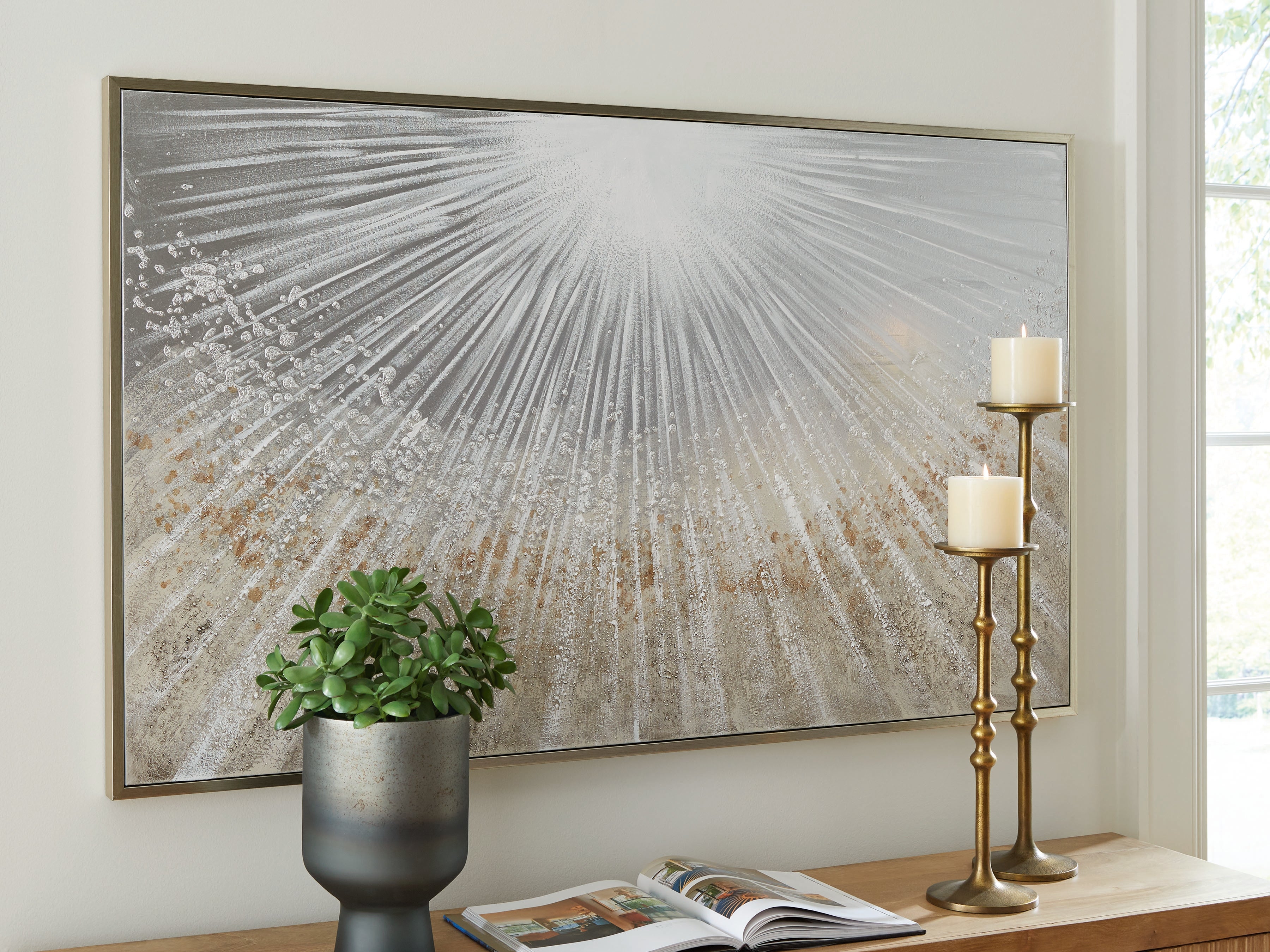 Best Deals Furniture - Ashley Furniture - Waldard Wall Art - Wall Art / Gray/Taupe/White - A8000501