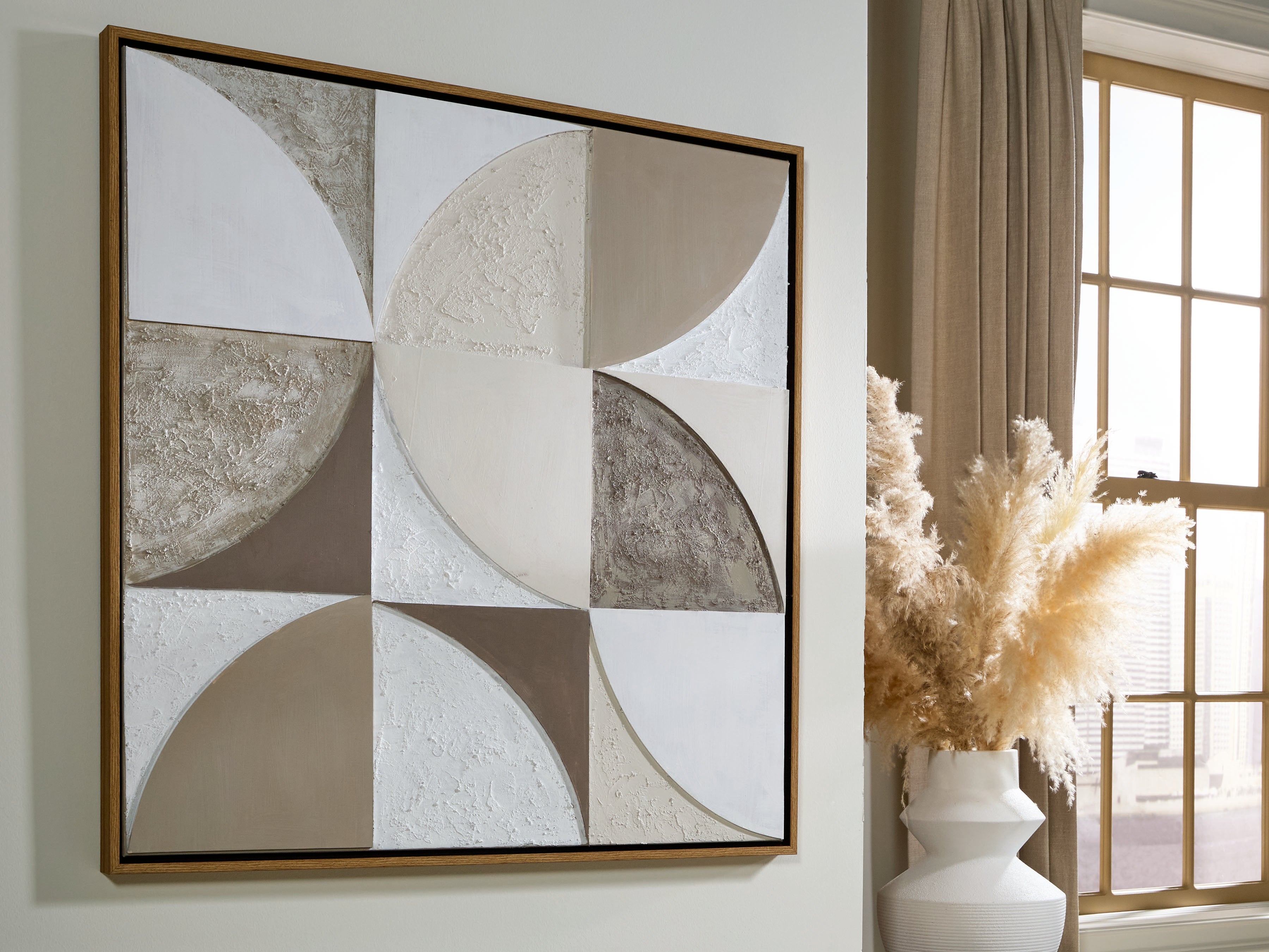 Best Deals Furniture - Ashley Furniture - Harelman Wall Art - Wall Art / Tan/Taupe/White - A8000502