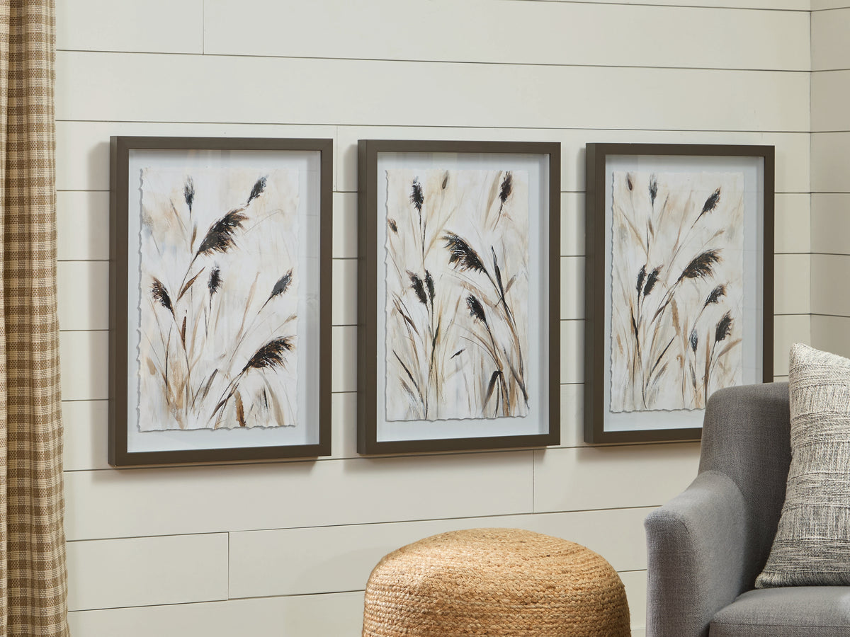 Best Deals Furniture - Ashley Furniture - Honslow Wall Art (Set of 3) - Wall Art Set (3/CN) / Brown/Black/White - A8000506