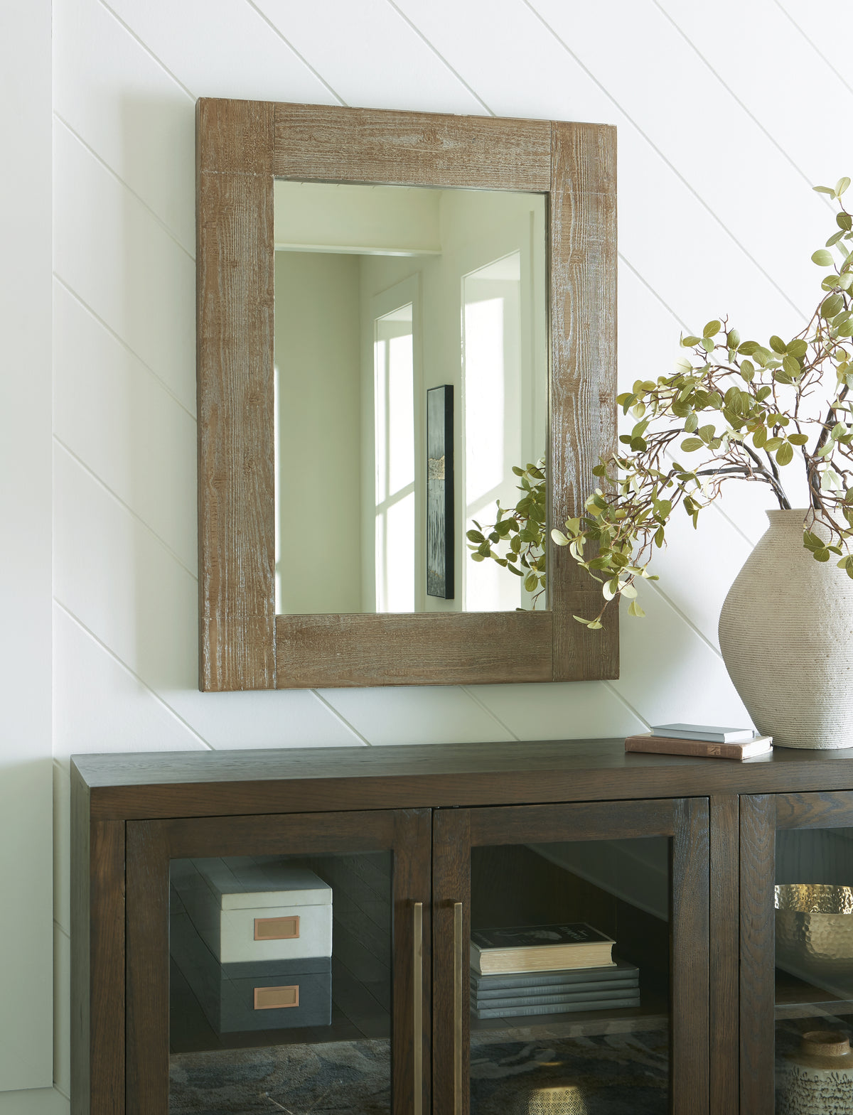 Best Deals Furniture - Ashley Furniture - Waltleigh Accent Mirror - Accent Mirror / Distressed Brown - A8010277