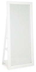 Best Deals Furniture - Ashley Furniture - Evesen Floor Standing Mirror/Storage - Floor Standing Mirror/Storage / White - A8010383