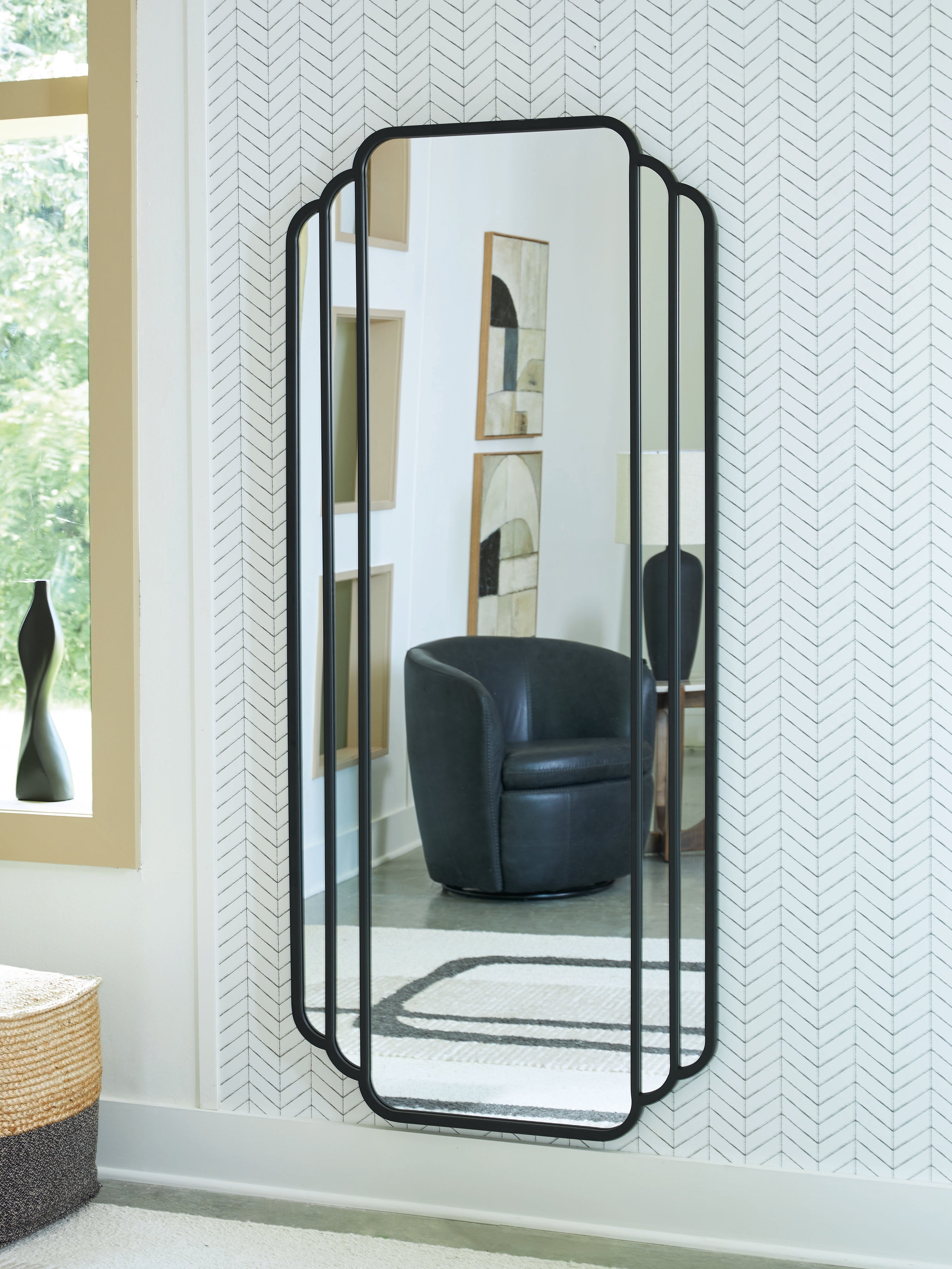 Best Deals Furniture - Ashley Furniture - Antigone Mirror - Floor Mirror / Black - A8010434