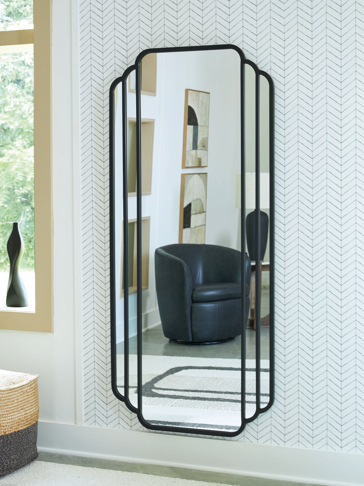 Best Deals Furniture - Ashley Furniture - Antigone Mirror - Floor Mirror / Black - A8010434