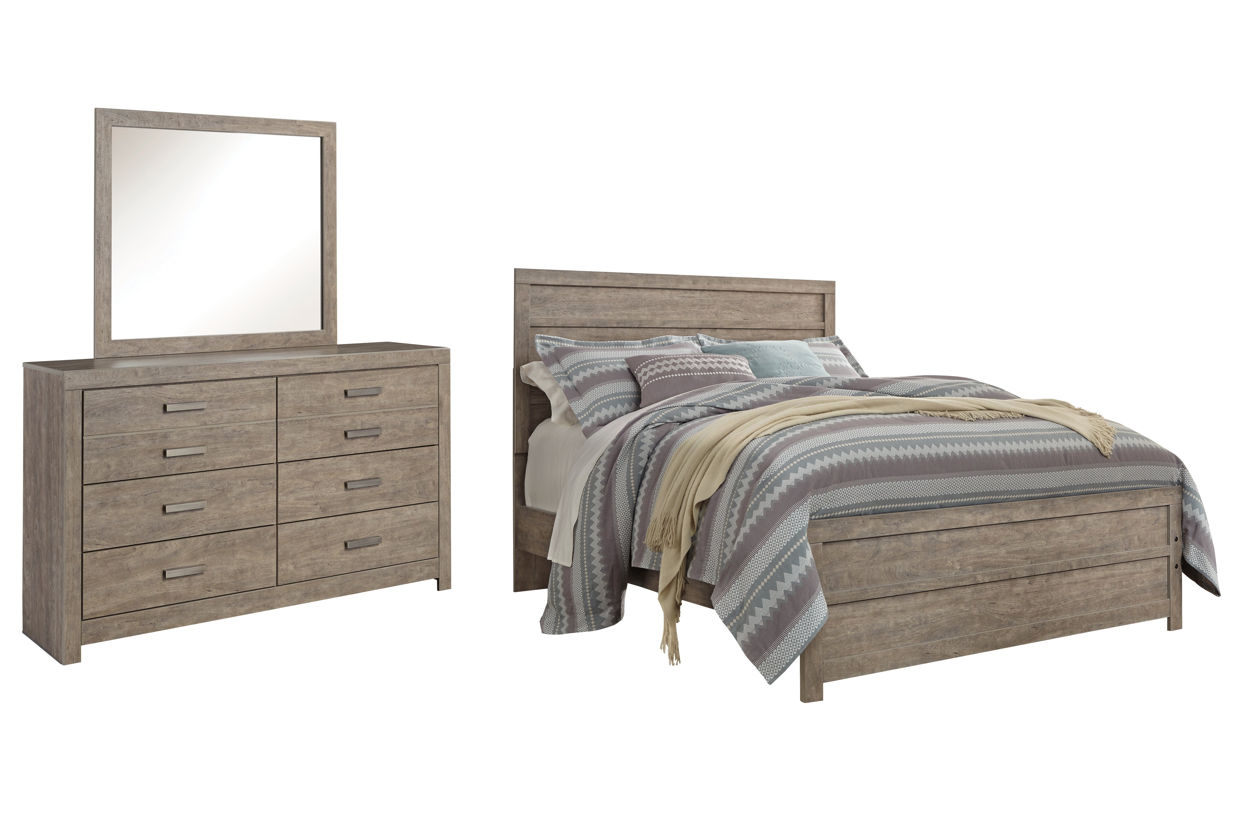 Best Deals Furniture - Ashley Furniture - Culverbach Queen Panel Bed, Dresser and Mirror - Queen Panel Bed, Dresser and Mirror - B070B9