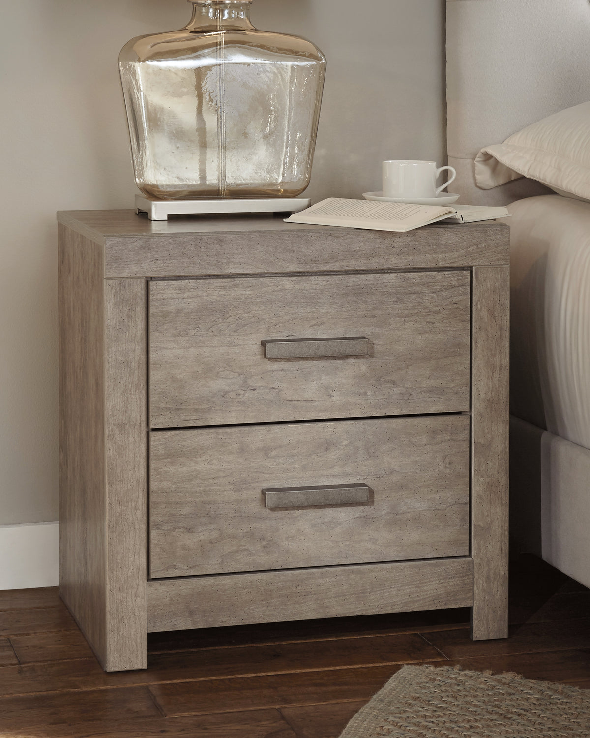 Best Deals Furniture - Ashley Furniture - Culverbach Nightstand - Two Drawer Night Stand / Gray - B070-92