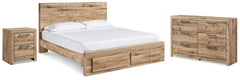 Best Deals Furniture - Ashley Furniture - Hyanna Queen Panel Storage Bed with Dresser and Nightstand - Queen Panel Storage Bed with Dresser and Nightstand - B1050B17