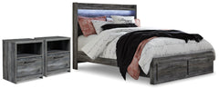 Best Deals Furniture - Ashley Furniture - Baystorm Queen Panel Storage Bed and 2 Nightstands - Queen Panel Storage Bed and 2 Nightstands / Gray - B221B84