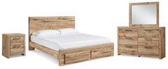 Best Deals Furniture - Ashley Furniture - Hyanna King Panel Storage Bed, Dresser, Mirror and Nightstand - King Panel Storage Bed, Dresser, Mirror and Nightstand - B1050B16