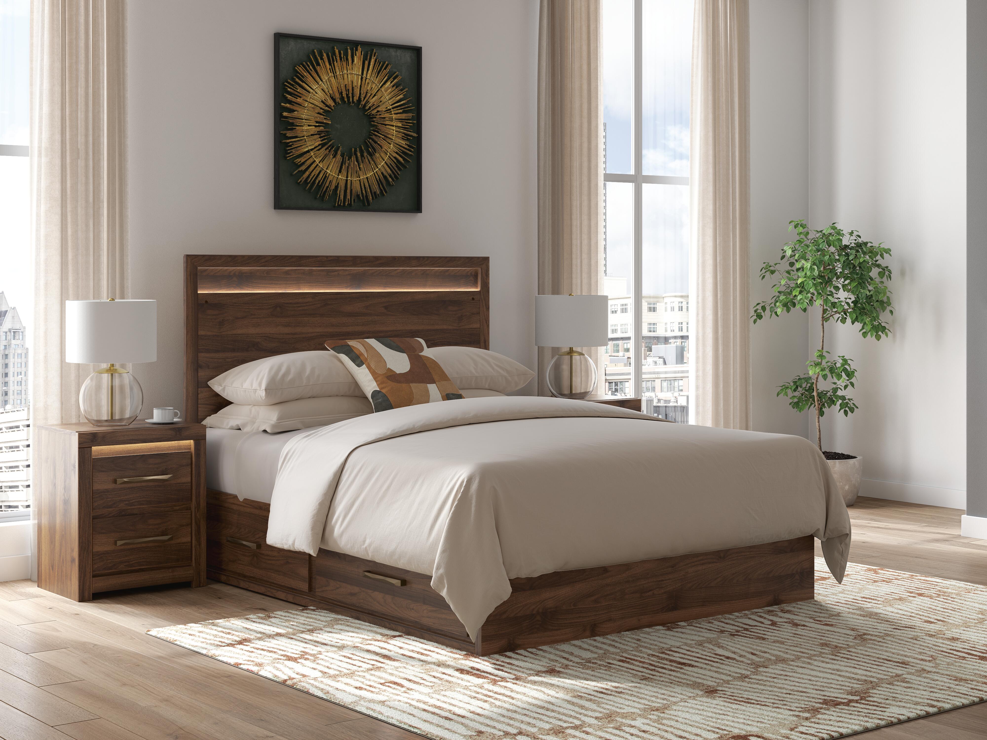 Best Deals Furniture - Ashley Furniture - Janfyn Queen Panel Bed with 2 Sided Storage - Queen Panel Bed with 2 Sided Storage - PCB1010B6