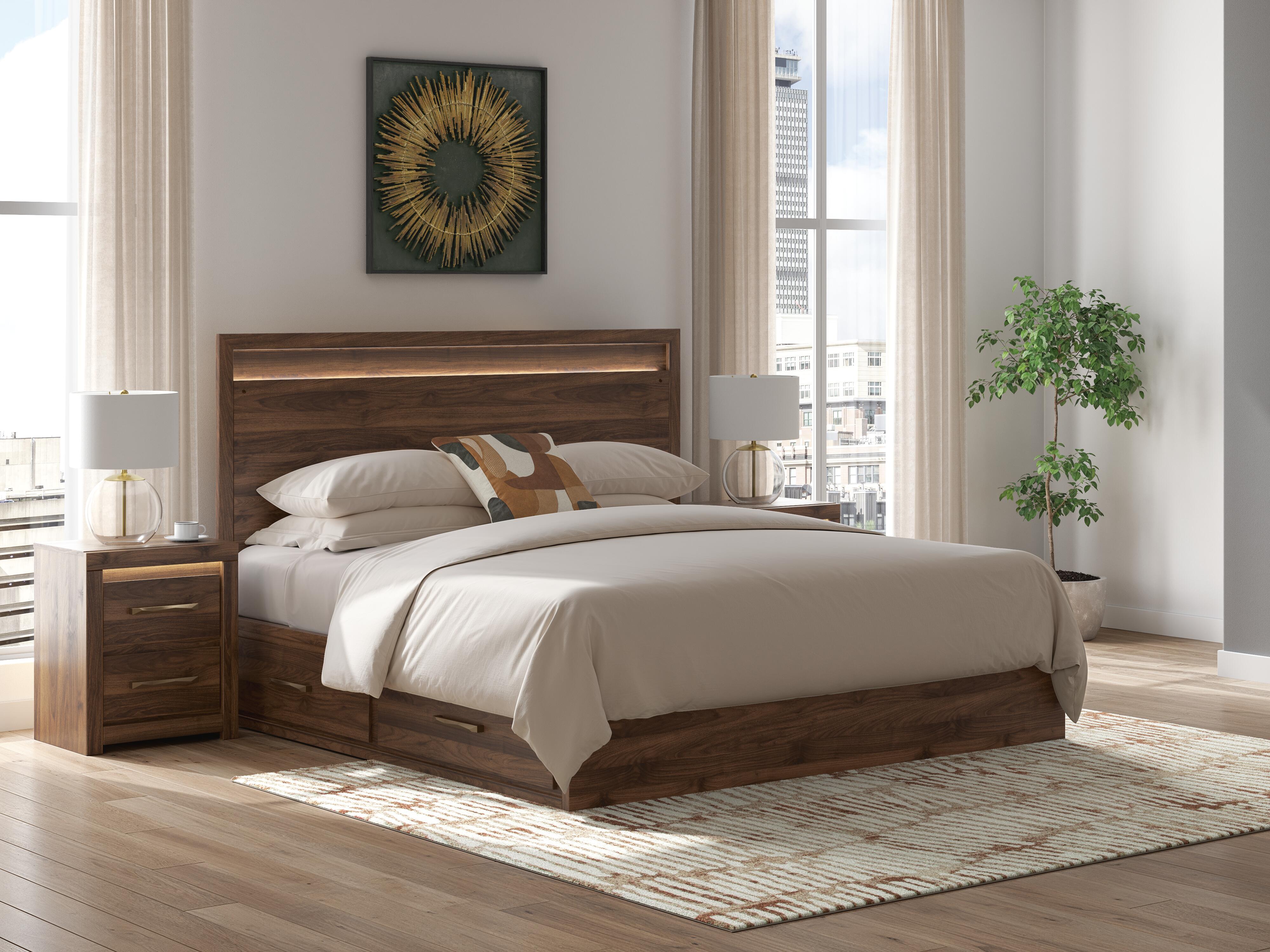 Best Deals Furniture - Ashley Furniture - Janfyn King Panel Bed with 2 Sided Storage - King Panel Bed with 2 Sided Storage - PCB1010B10