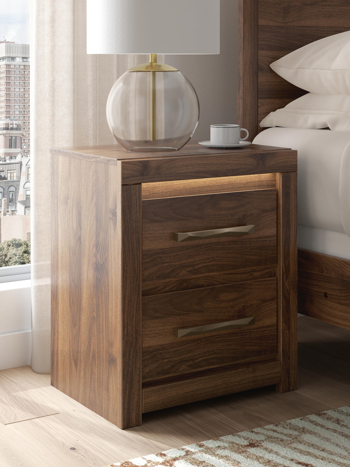 Best Deals Furniture - Ashley Furniture - Janfyn Nightstand - Two Drawer Night Stand - PCB1010-92
