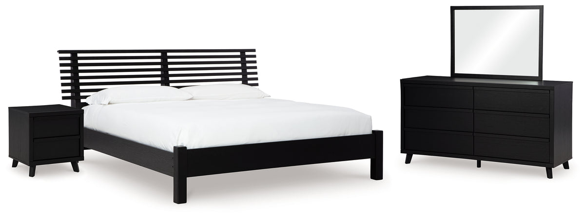 Best Deals Furniture - Ashley Furniture - Danziar King Slat Panel Bed, Dresser, Mirror and Nightstand - King Slat Panel Bed, Dresser, Mirror and Nightstand - B1013B32