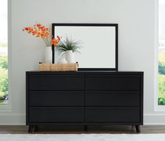 Best Deals Furniture - Ashley Furniture - Danziar Dresser and Mirror - Dresser and Mirror / Black - B1013B11
