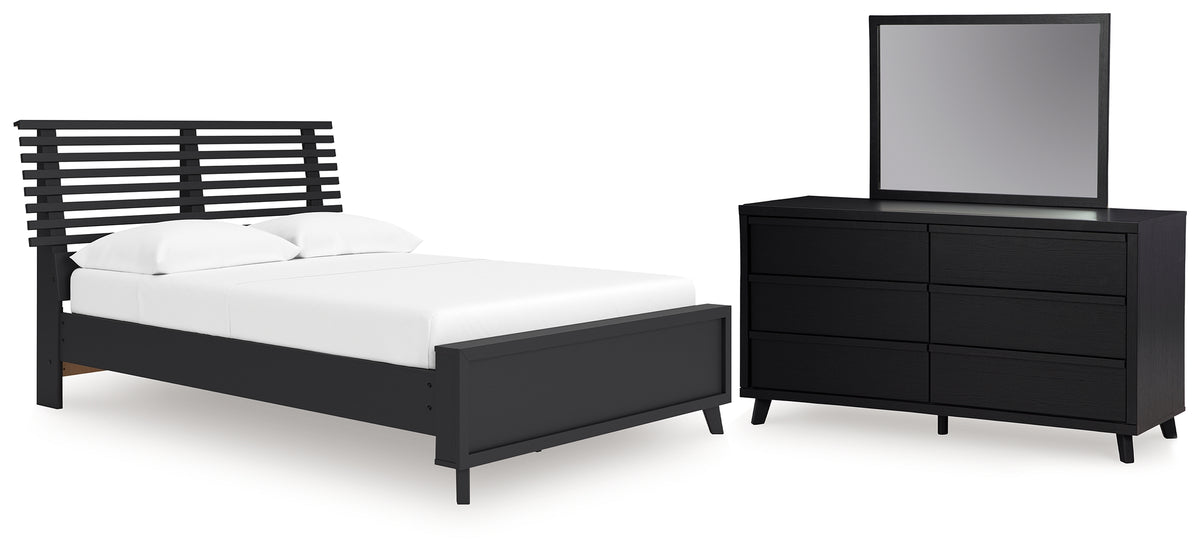Best Deals Furniture - Ashley Furniture - Danziar Full Slat Panel Platform Bed, Dresser and Mirror - Full Slat Panel Platform Bed, Dresser and Mirror - B1013B24