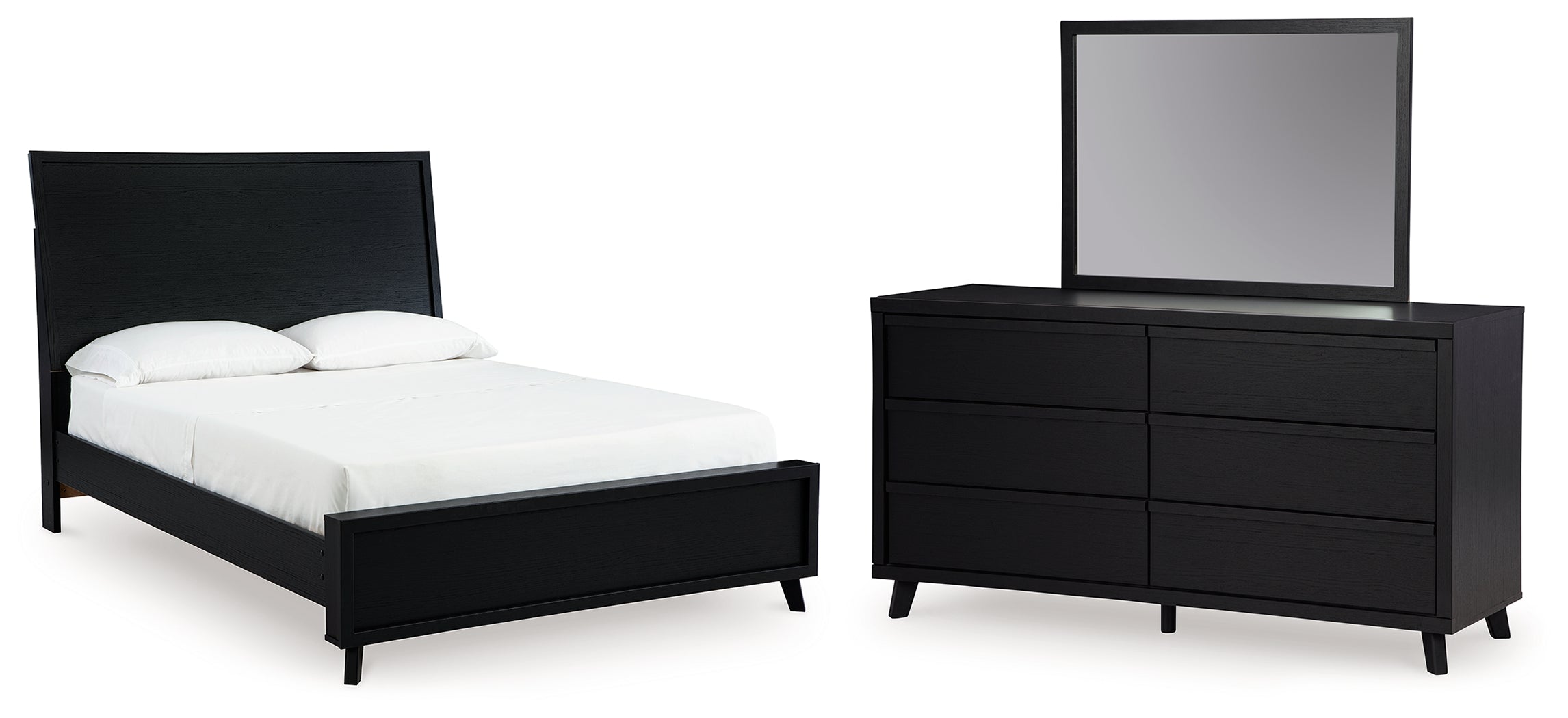 Best Deals Furniture - Ashley Furniture - Danziar Queen Panel Platform Bed, Dresser and Mirror - Queen Panel Platform Bed, Dresser and Mirror - B1013B15