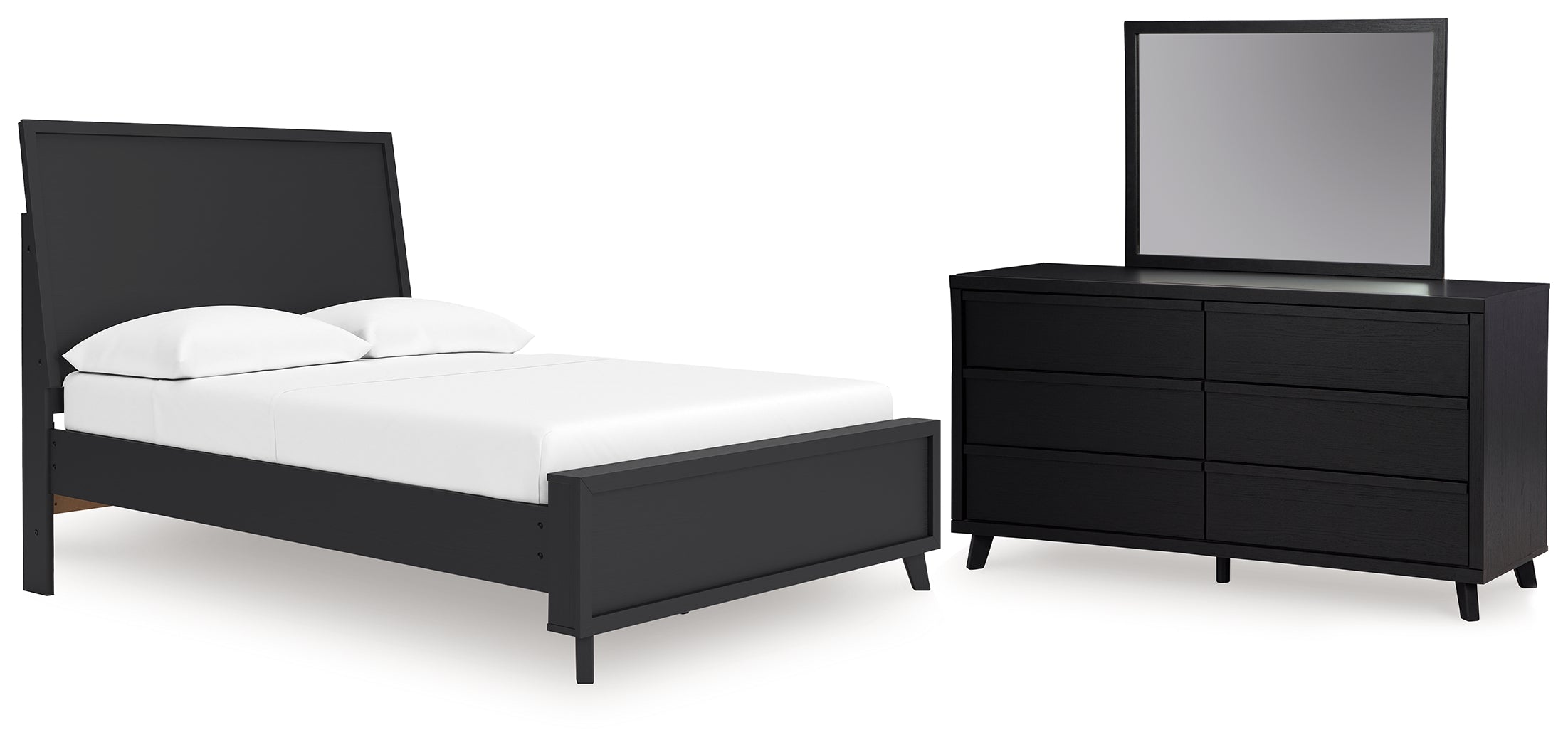 Best Deals Furniture - Ashley Furniture - Danziar Full Panel Platform Bed, Dresser and Mirror - Full Panel Platform Bed, Dresser and Mirror - B1013B22