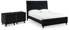 Best Deals Furniture - Ashley Furniture - Danziar Queen Panel Platform Bed and 2 Nightstands - Queen Panel Platform Bed and 2 Nightstands - B1013B33