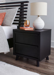 Best Deals Furniture - Ashley Furniture - Danziar Nightstand - Two Drawer Night Stand / Black - B1013-92