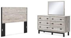 Best Deals Furniture - Ashley Furniture - Vessalli Queen Panel Headboard, Dresser and Mirror - Queen Panel Headboard, Dresser and Mirror / Gray - B1036B10