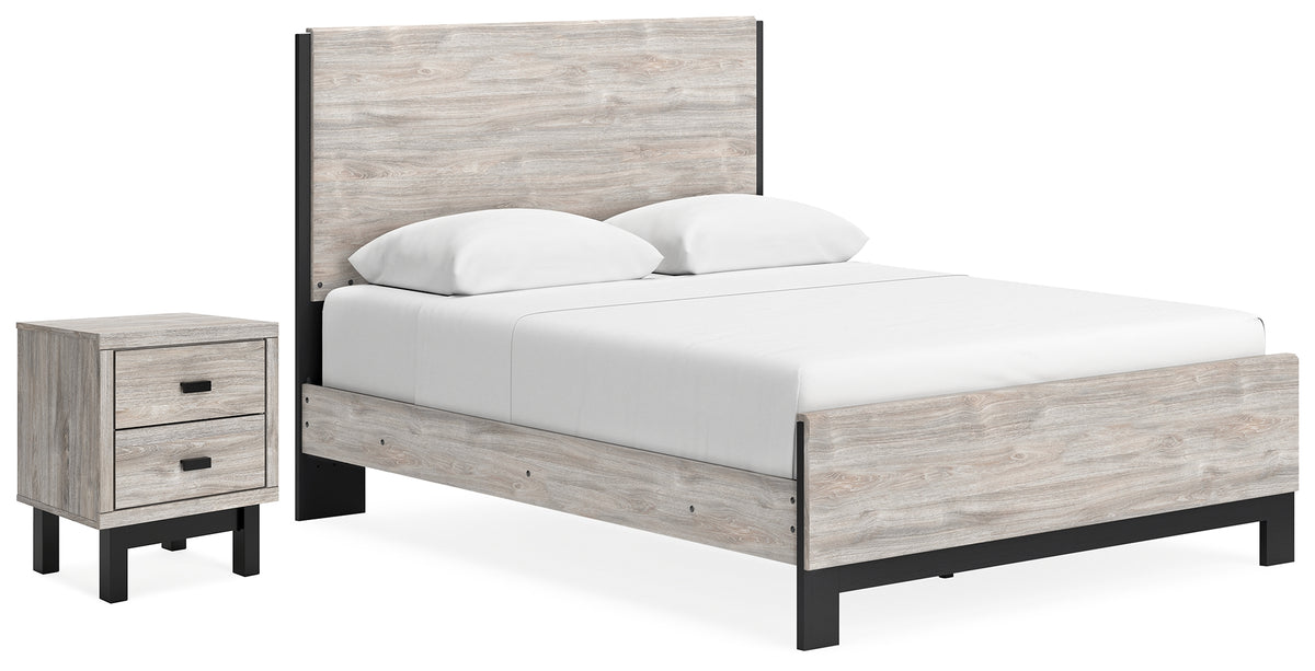 Best Deals Furniture - Ashley Furniture - Vessalli Queen Panel Bed and Nightstand - Queen Panel Bed and Nightstand / Gray - B1036B13
