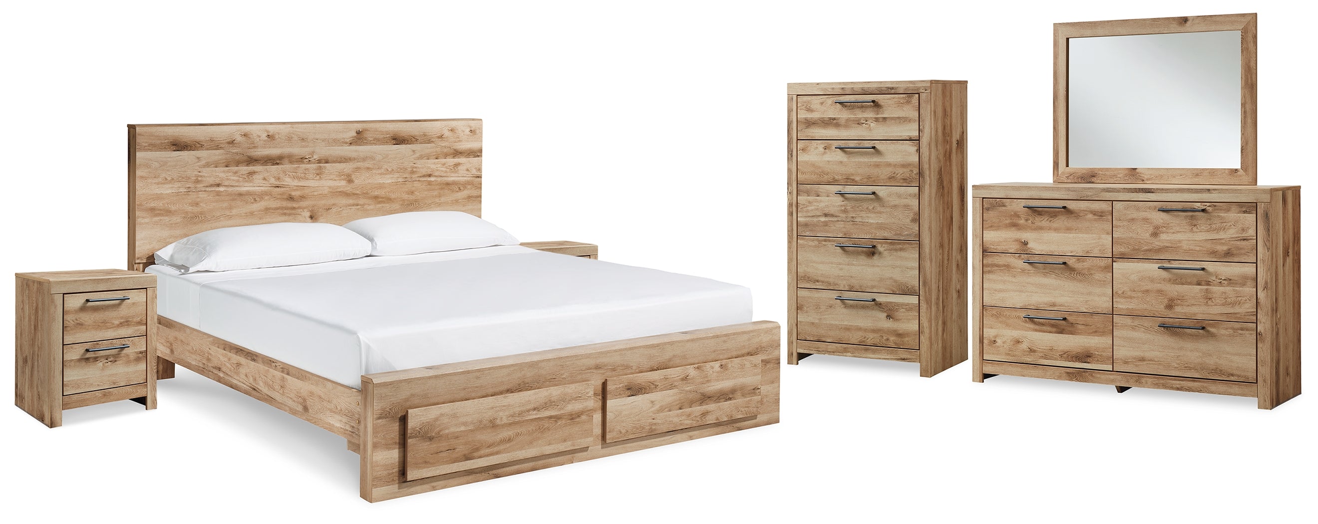 Best Deals Furniture - Ashley Furniture - Hyanna Queen Panel Storage Bed, Dresser, Mirror, Chest and 2 Nightstands - Queen Panel Storage Bed, Dresser, Mirror, Chest and 2 Nightstands - B1050B66