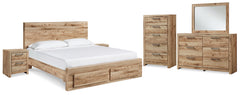 Best Deals Furniture - Ashley Furniture - Hyanna Queen Panel Storage Bed, Dresser, Mirror, Chest and 2 Nightstands - Queen Panel Storage Bed, Dresser, Mirror, Chest and 2 Nightstands - B1050B66
