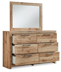 Hyanna Queen Panel Storage Bed, Dresser, Mirror and 2 Nightstands