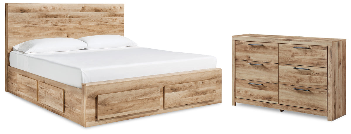 Best Deals Furniture - Ashley Furniture - Hyanna King Panel Storage Bed and Dresser - King Panel Storage Bed and Dresser - B1050B67