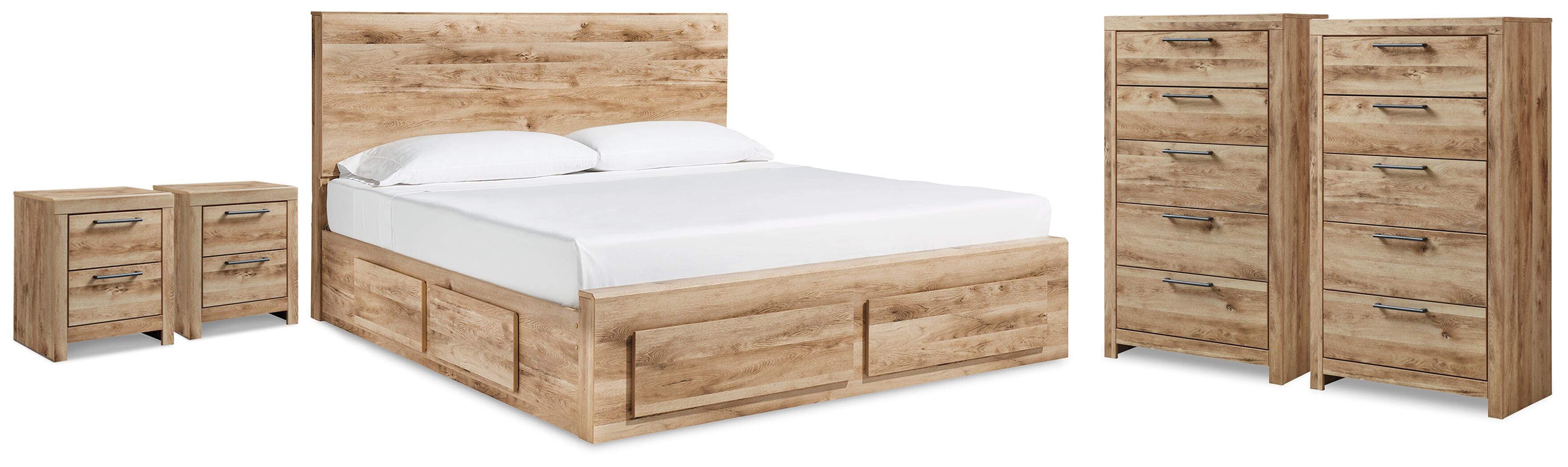 Best Deals Furniture - Ashley Furniture - Hyanna King Panel Bed, 2 Chests and 2 Nightstands - King Panel Bed, 2 Chests and 2 Nightstands - B1050B70