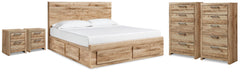 Best Deals Furniture - Ashley Furniture - Hyanna King Panel Bed, 2 Chests and 2 Nightstands - King Panel Bed, 2 Chests and 2 Nightstands - B1050B70