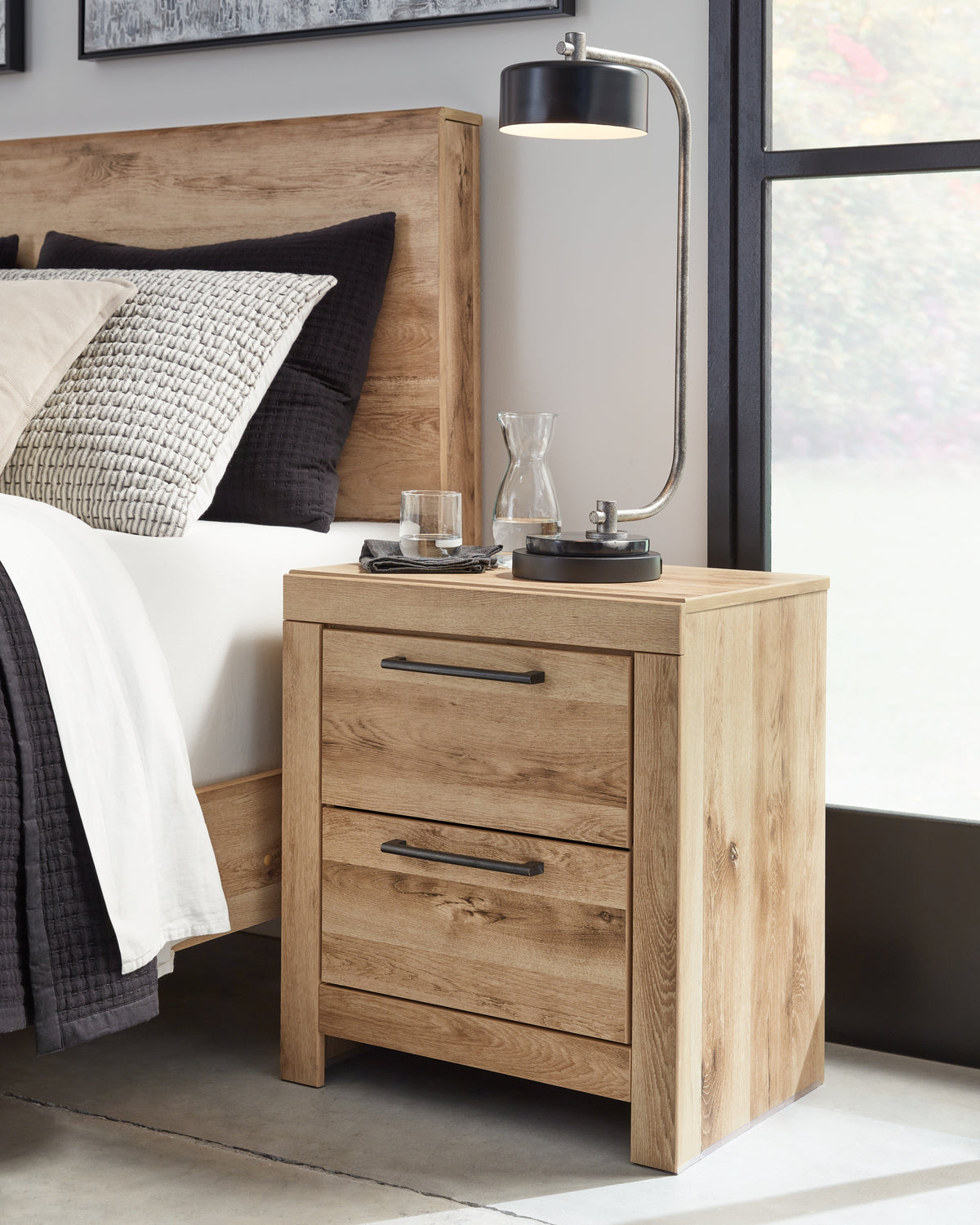 Best Deals Furniture - Ashley Furniture - Hyanna Nightstand - Two Drawer Night Stand / Tan Brown - B1050-92