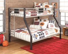 Best Deals Furniture - Ashley Furniture - Dinsmore Twin over Full Bunk Bed with Mattresses - Twin over Full Bunk Bed with Mattresses / Black/Gray - B106B10
