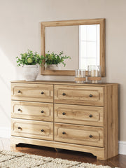 Best Deals Furniture - Ashley Furniture - Aleaport Dresser and Mirror - Dresser and Mirror / Warm Brown - PCB1075B1